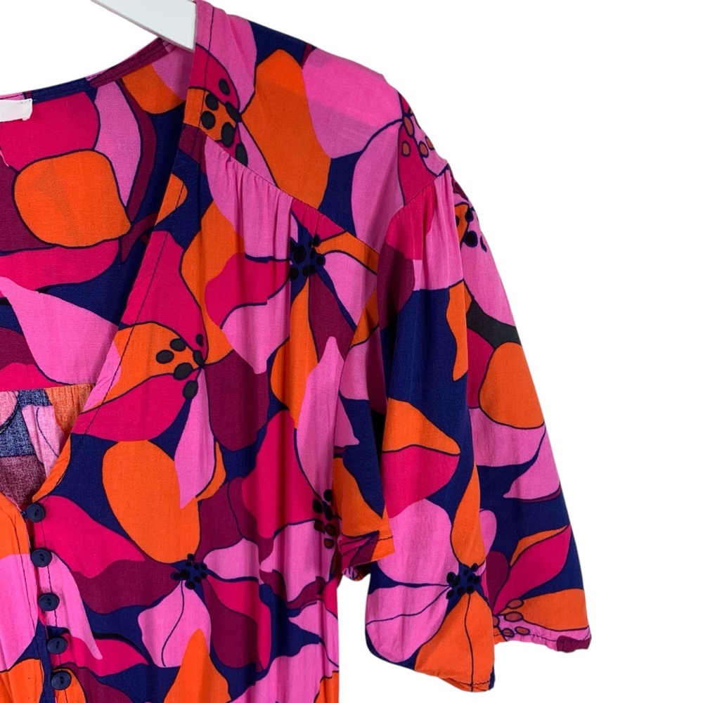 ABEL THE LABEL Vibrant Pink and Orange Women's Dress size small - Picture 6 of 16